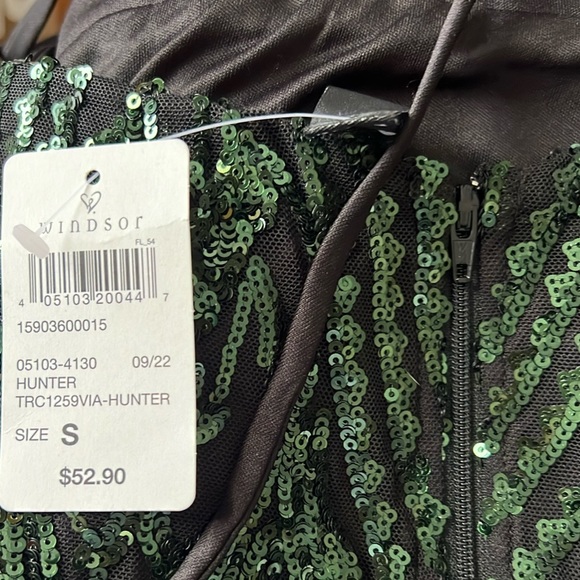 Windsor NWT All Night Sparkle Sequin Scroll Lace-Up Dress - Picture 7 of 7